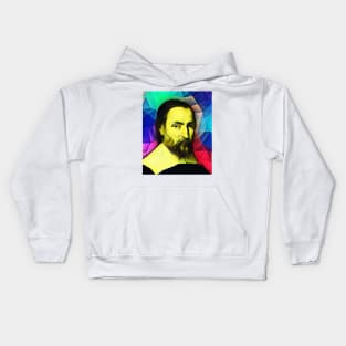 Nicolas Claude Fabri de Peiresc Colourful Portrait | Nicolas Claude Fabri de Peiresc Artwork 7 Kids Hoodie